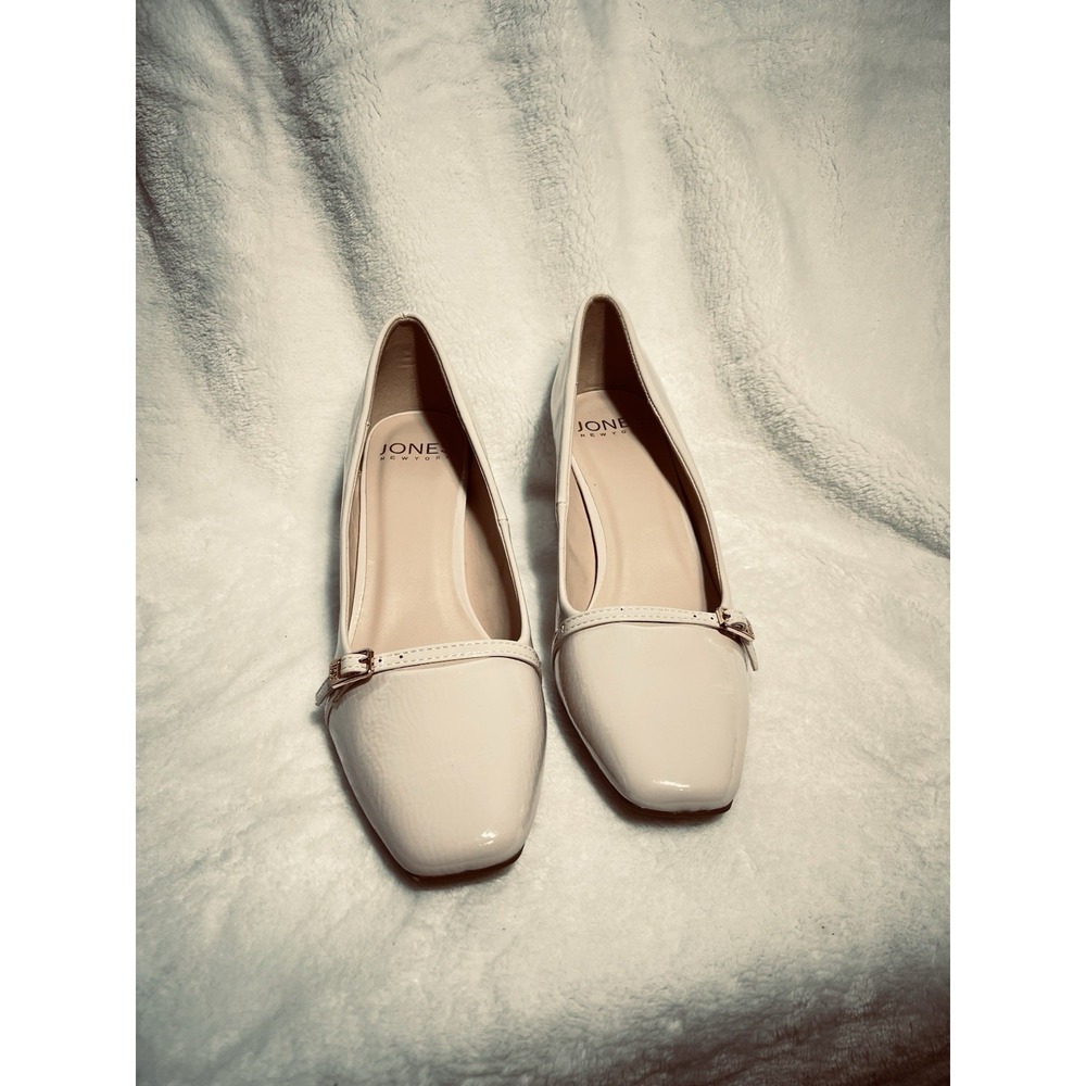 Jones New York Aubin Dress Pump Women 7.5 Block Heel Done Patent Leather Classic